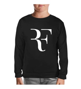 Roger Federer - Logo Siyah Çocuk Sweatshirt