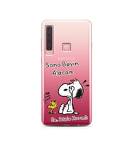Snoopy Tasarımlı Süper Şeffaf Silikon Telefon Kılıfı Samsung A9 (2018)  