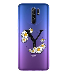Papatya Harf Tasarım Süper Şeffaf Silikon Telefon Kılıfı Xiomai Redmi 9 Y-Harfi