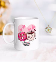 BK Gift Kişiye Özel Sevgililer Günü Kupa ve Çift İsimli Papatya Kolye-131 (Model 1)