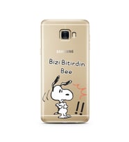 Snoopy Tasarımlı Süper Şeffaf Silikon Telefon Kılıfı Samsung C7  