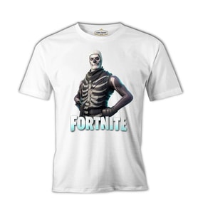 Fortnite - Skull Beyaz Erkek Tshirt