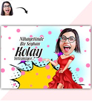 BK Gift Kişiye Özel Bayan Model Karikatür Baskılı Yaş Pasta İçin Yenilebilir Şekerli Kağıt  1(Sadece Kağıt)