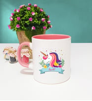 Unicorn Tasarımlı İsme Özel Unicorn Kupa Bardak Pembe