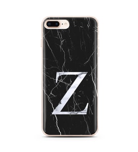 Iphone 7 Plus Siyah Mermer Harf Tasarımlı Telefon Kılıfı Z-Harfi 
