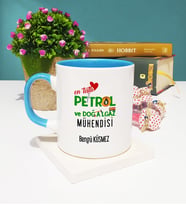 Mesajlı Petrol ve Doğalgaz Mühendisi Tasarımlı Kişiye Özel Hediye Petrol ve Doğalgaz Mühendisi Kupa Bardak Mavi