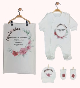 Pia Baby Gl 1912-03 İsme Özel Battaniyeli Tulum Set