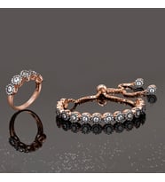 Else Silver Papatya Yolu Bileklik Yüzük Gümüş Set