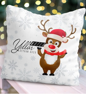 BK Gift Kişiye Özel Yılbaşı Mutlu Yıllar Temalı  Yastık - 11