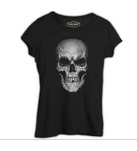 Kurukafa - Smile Siyah Kadın Tshirt