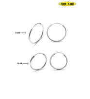 2'li Halka Bayan Gümüş Küpe 21/18 mm