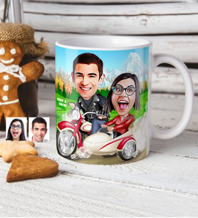 BK Gift Kişiye Özel Sevgililer Karikatürlü Beyaz Kupa Bardak  12