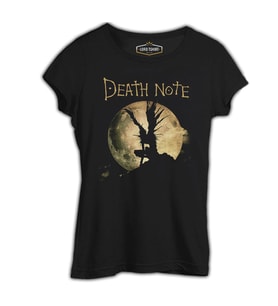 Death Note - Moon Siyah Kadın Tshirt