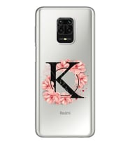 ÇiçekliHarfTasarımSüperŞeffafSilikonTelefonKılıfıXiomaiRedmiNote9Pro-Note9sK-Har