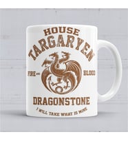 Game Of Thrones House Targaryen Kupa Bardak Porselen