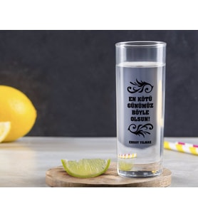 BK Gift Kişiye Özel Renkli Baskılı En Kötü Günümüz Böyle Olsun Tasarımlı Vodka Bardağı (Beyaz)