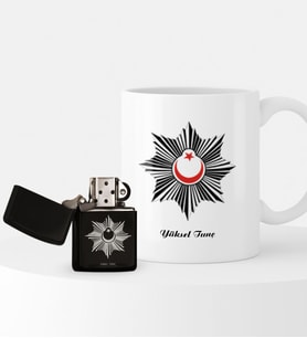 BK Gift Kişiye Özel Polis Armalı Çakmak ve Kupa Hediye Seti - 2
