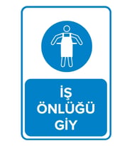 MIGNATIS - İş Önlüğünü Giy Levhası - Sac Malzeme 50x70cm