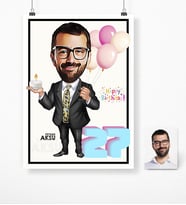 BK Gift Kişiye Özel Doğum Günü Karikatür Afiş Poster 50 X 70 Cm 15