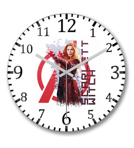 Avangers Scarlett Witch Duvar Saati Bombeli Gercek Cam