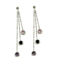 renkli taşlı tifanny küpe