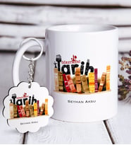 BK Gift Kişiye Özel Tarih Öğretmeni Beyaz Kupa ve Anahtarlık Hediye Seti-2 (Model 1)