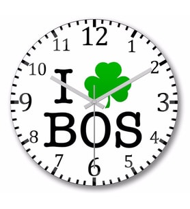 I Clover Boston Duvar Saati Bombeli Gercek Cam