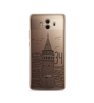 Galata Tasarımlı Süper Şeffaf Silikon Telefon Kılıfı Huawei Mate 10 Pro