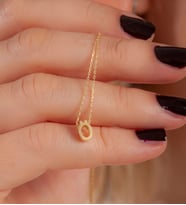 14 Ayar  Kaplama 925 ayar  Minimal Kişiye Özel Harf Kolye (Gold)