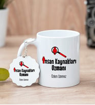 İnsan Kaynakları Uzmanı Beyaz Kupa Bardak Ve Anahtarlık Set