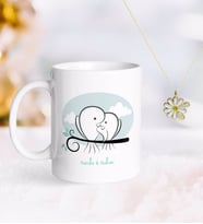 BK Gift Kişiye Özel Sevgililer Günü Kupa ve Çift İsimli Papatya Kolye-36 (Model 1)