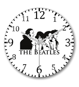 The Beatles 02 Duvar Saati Bombeli Gercek Cam