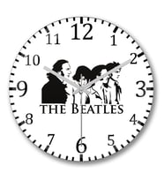 The Beatles 02 Duvar Saati Bombeli Gercek Cam