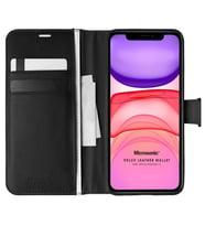 Microsonic Apple iPhone 11 Kılıf Delux Leather Wallet Siyah