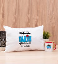 Tarih Öğretmeni Dikdörtgen Yastık ve Kırmızı Kupa Bardak