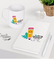 BK Gift Kişiye Özel En İyi Öğretmen Beyaz Defter Kalem Kupa Seti-10 (Model 1)