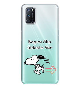 Snoopy Tasarımlı Süper Şeffaf Silikon Telefon Kılıfı Oppo A52-A72