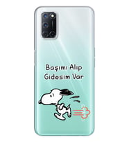 Snoopy Tasarımlı Süper Şeffaf Silikon Telefon Kılıfı Oppo A52-A72