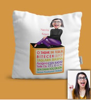 BK Gift Kişiye Özel Anneler Günü Temalı Karikatürlü Yastık Yas5