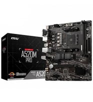 MSI A520M-A PRO DDR4 M2 PCIe NVME HDMI DVI PCIe 16X v3.0 AM4 mATX