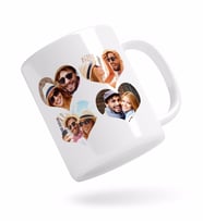 BK Gift Kişiye Özel Kalpli 4 Fotoğraflı Beyaz Kupa Bardak-2