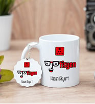 Optisyen Beyaz Kupa Bardak Ve Anahtarlık Set