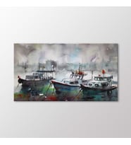 Arty Tablo Suluboya Tekneler Tablo (Karışık)