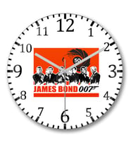 James Bond Duvar Saati Bombeli Gercek Cam