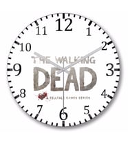 The Walking Dead Telltale Tribute Duvar Saati Bombeli Gercek Cam