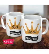 Kral İsimli Kişiye Özel Arkadaşlara Hediye Kupa Bardak