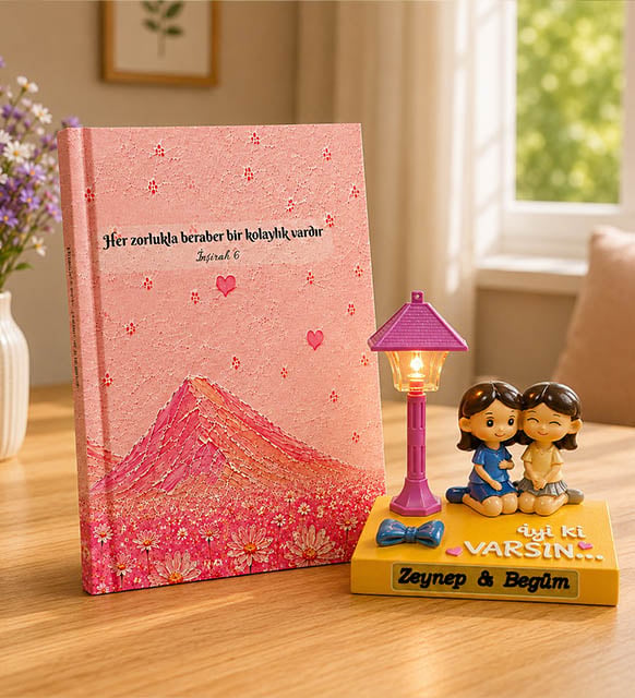 Yapabilirsin Motive Kedi Defter & İyi Ki Varsın Arkadaşa Hediye Mas Lambası