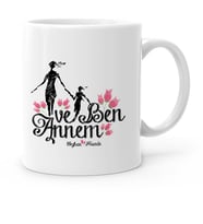 BK Gift Kişiye Özel Annen Ve Ben Beyaz Kupa Bardak  1
