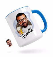 BK Gift Kişiye Özel Erkek Karikatürlü Mavi Kupa Bardak-51