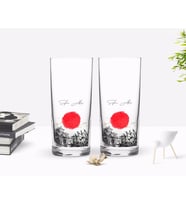 BK Gift Kişiye Özel Renkli Baskılı Japan Tasarımlı İkili Rakı Bardağı Seti-1 (Beyaz)
